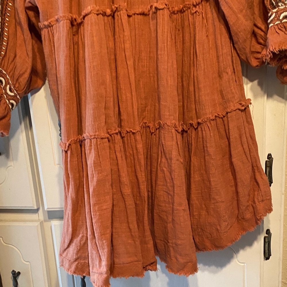 Free People Rust Embroidered Tunic - Picture 7 of 9